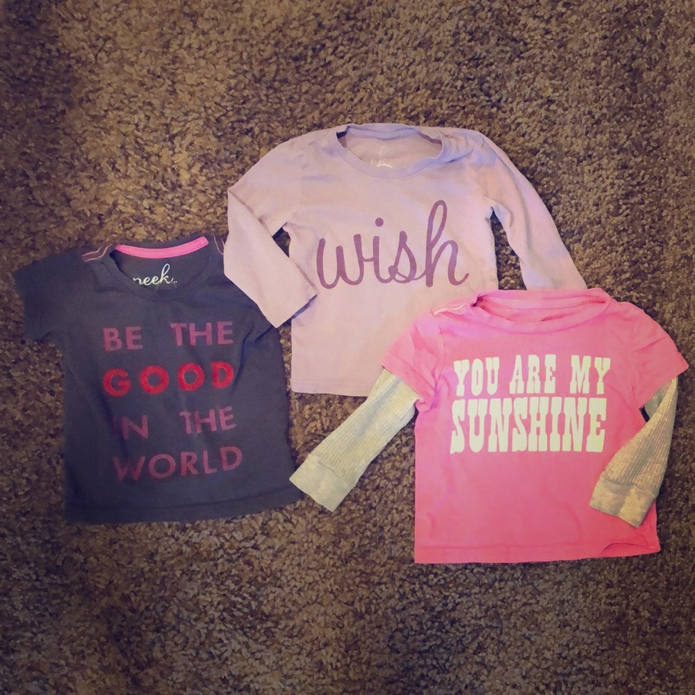 Bundle of 3 Peek Baby Girls Shirts 6-12 months
